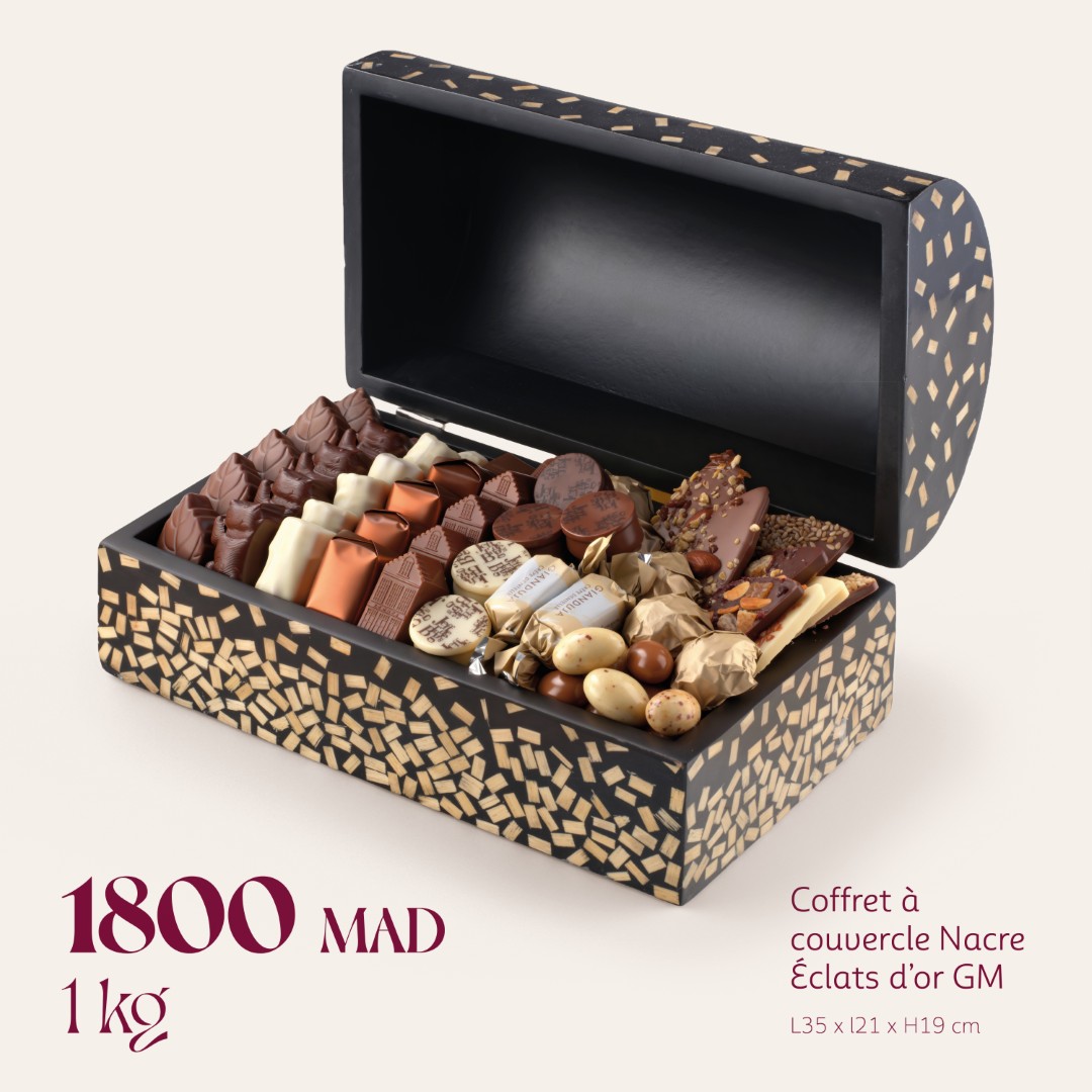 Coffret à couvercle Nacre Éclats dor